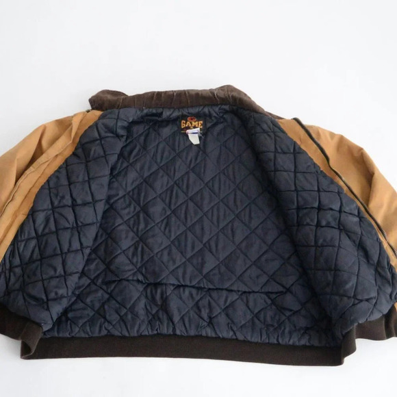 Vintage 80's Game Sportswear Tan Brown Zip Up Detroit Carhartt Style Jacket - Picture 13 of 14